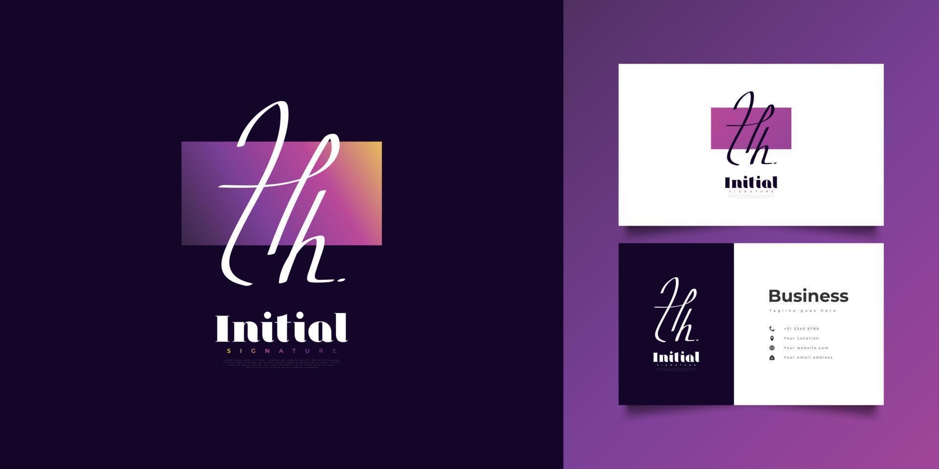 Minimal H and  H Logo Design with Handwriting Style in Colorful Gradient. HH Signature Logo or Symbol vector