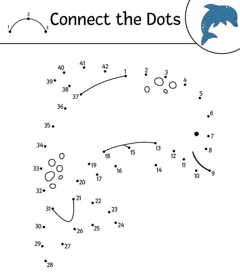 Vector dot-to-dot activity with cute animal. Connect the dots ...