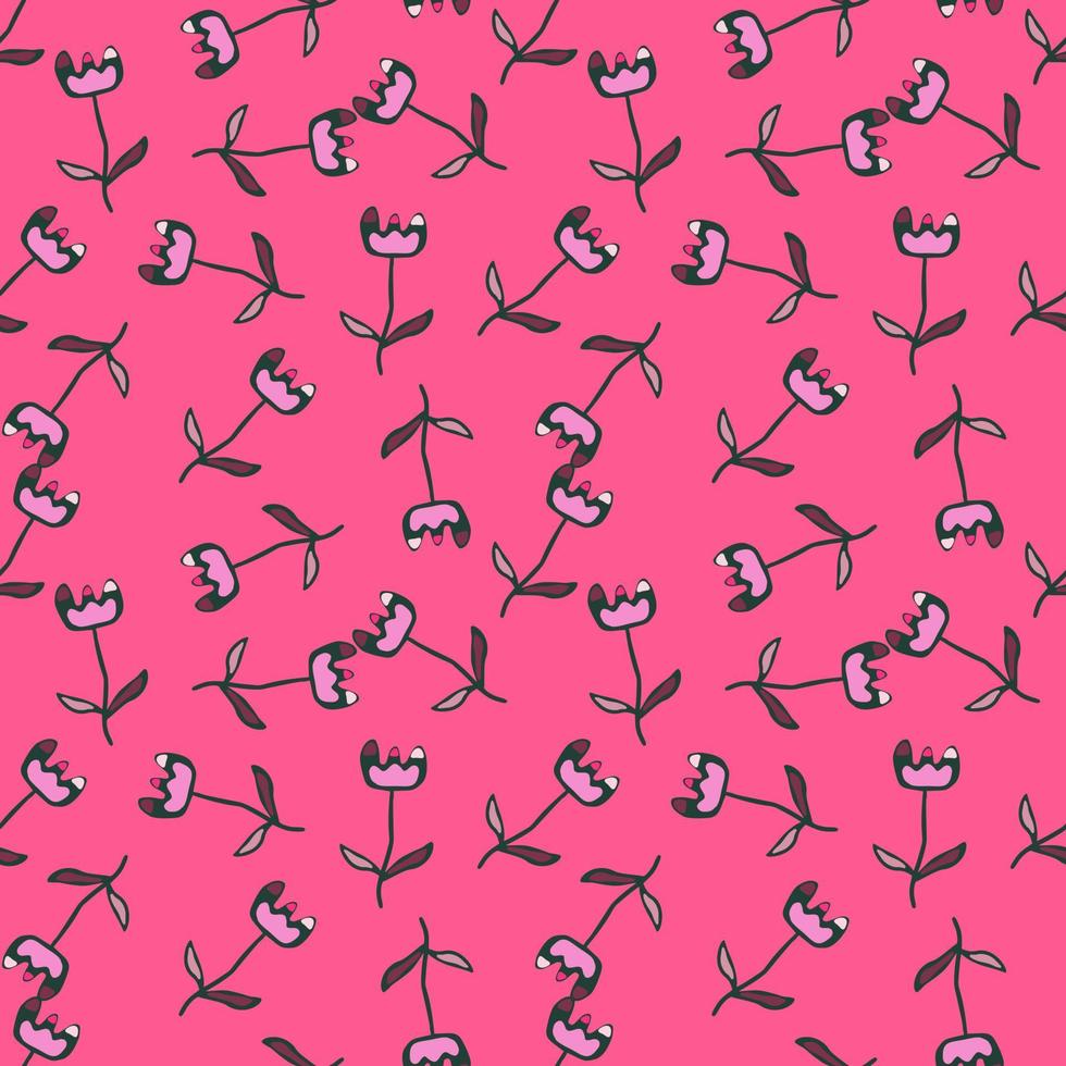Creative flower seamless pattern. Unusual floral wallpaper. Botanical sketch of field plants. vector
