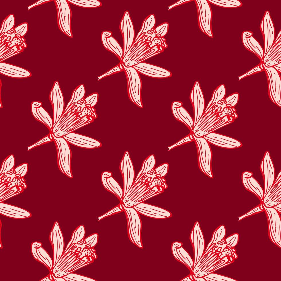 flores de patrones sin fisuras grabadas. fondo vintage de jardín floral en estilo dibujado a mano. vector