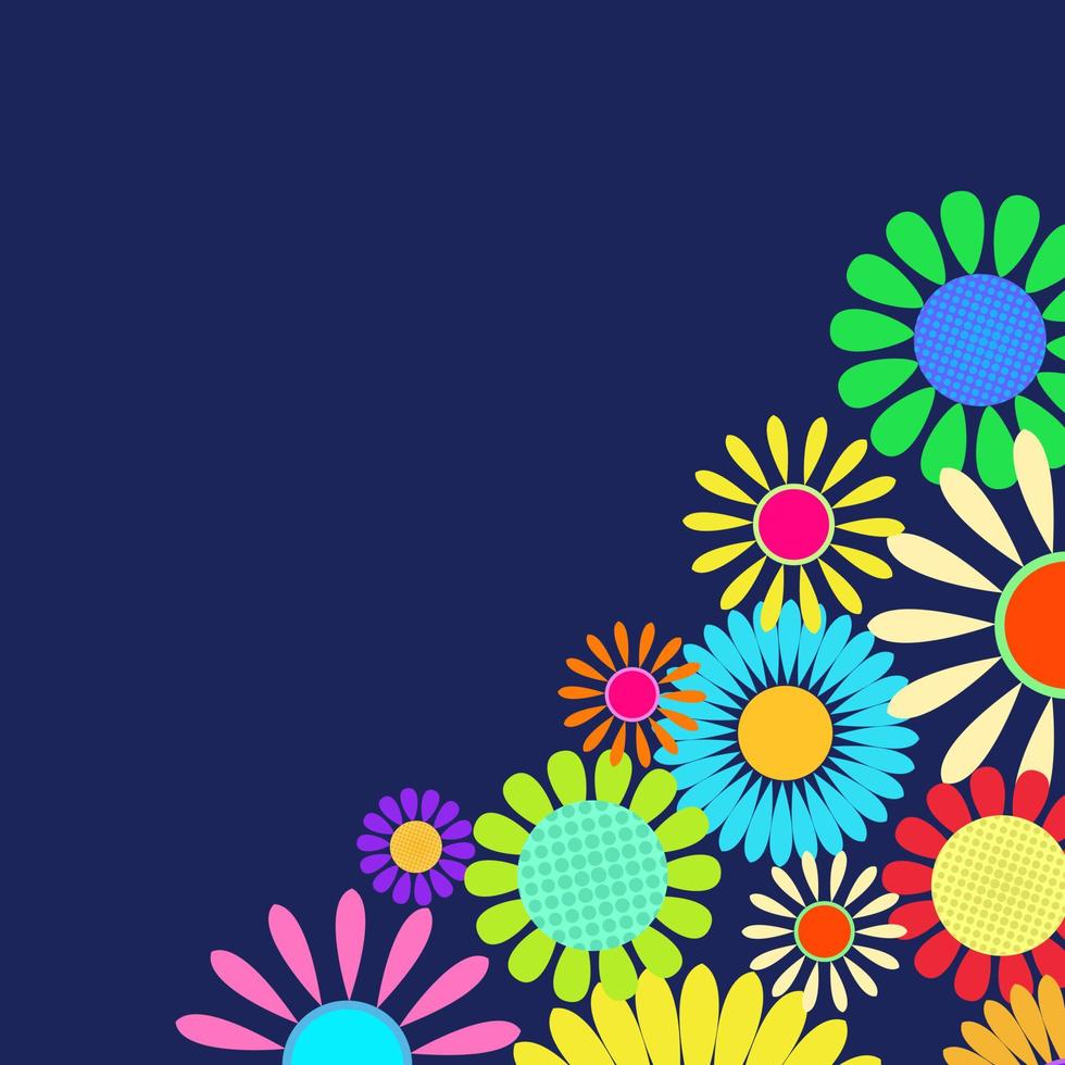 Flat Floral Frame Decoration vector