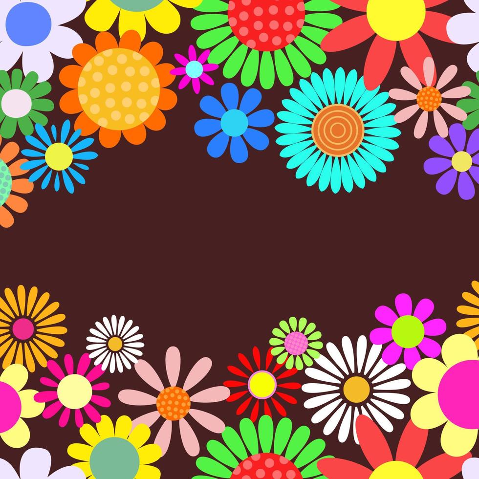 Groovy Flower Power Page Borders vector