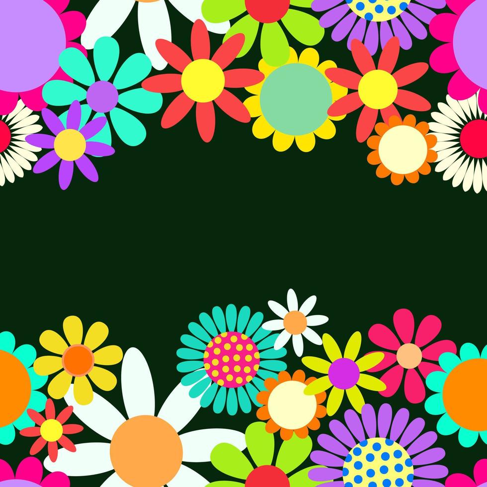 Retro Floral Page Frame Decor vector