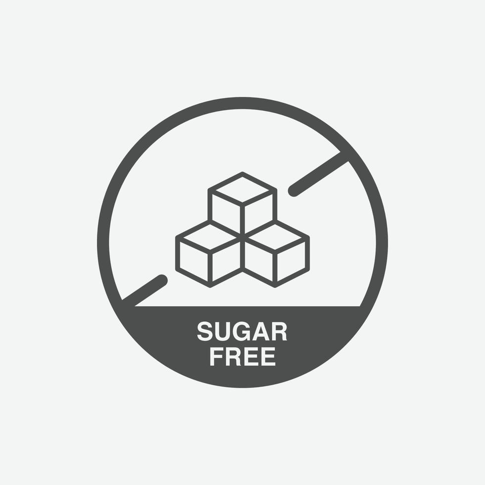 No Sugar icon vector. Vector sugar cubes in circle icon.