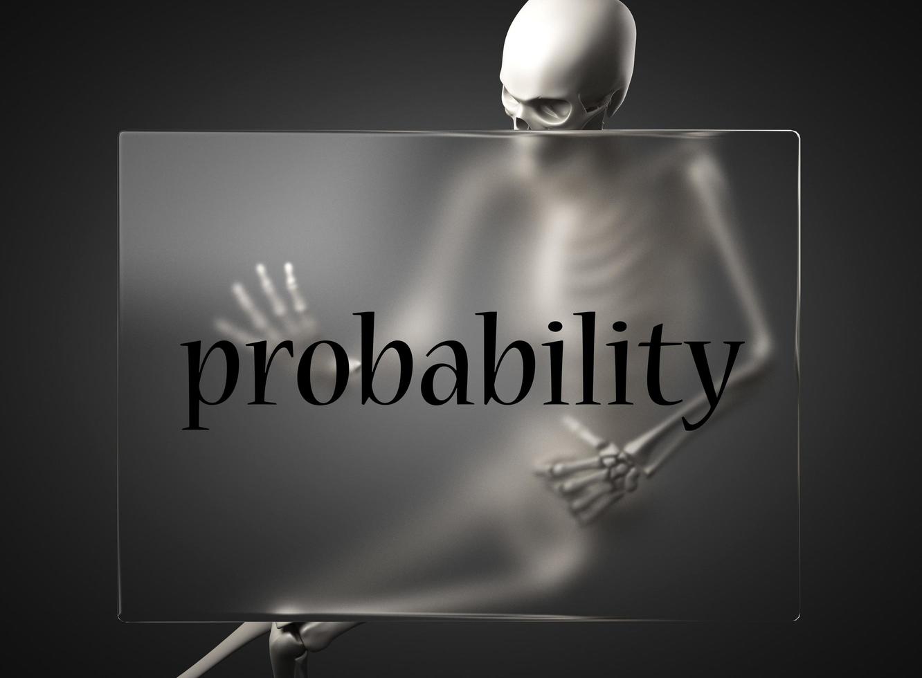 probability word on glass and skeleton photo