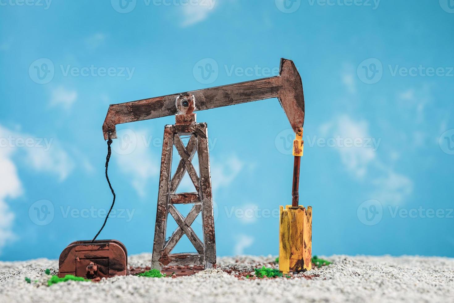 oil pump oil industry equipment, Oil drilling at oilfields in the desert to export fuel photo