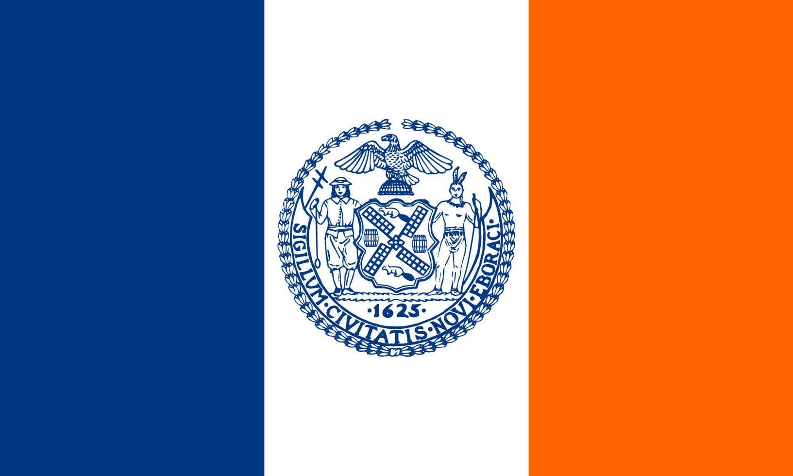 bandera oficial de la ciudad de nueva york, ilustración vectorial vector