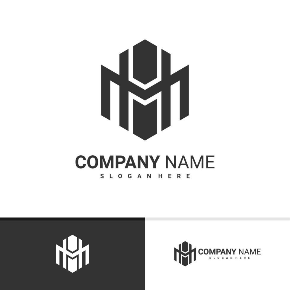 Initial M H logo vector template, Creative M H logo design concepts