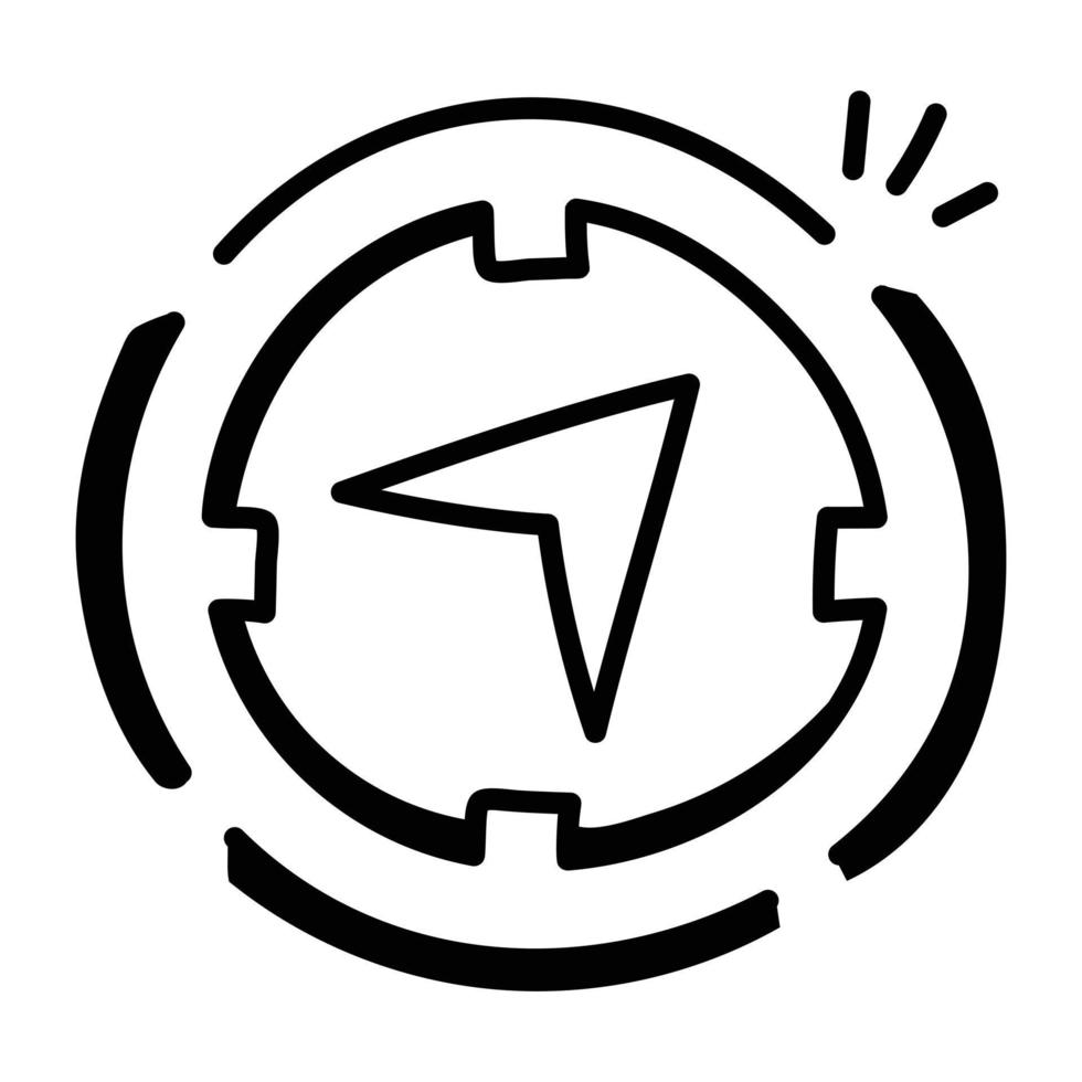 A handy icon of navigation in sketch style vector