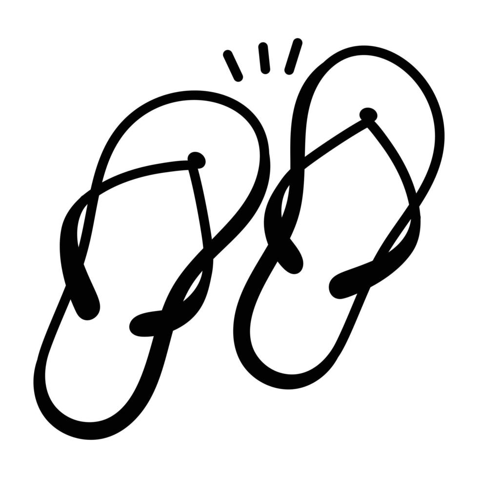 Download premium hand drawn icon of flip flops vector