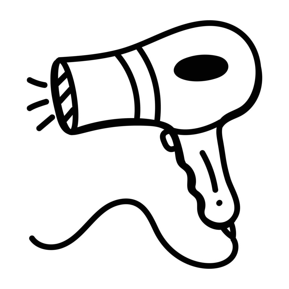 Salon accessory, hand drawn icon of blow dryer vector