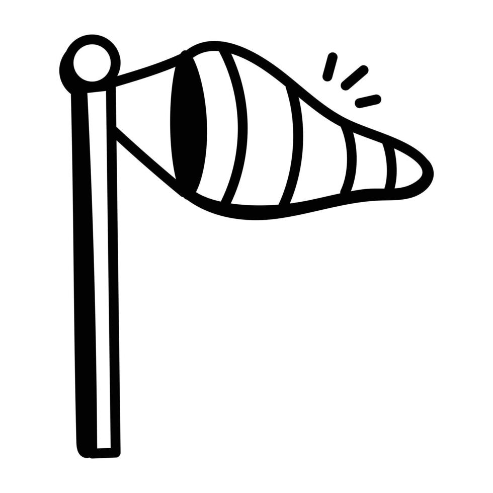 A handy icon of windsock in sketchy style vector