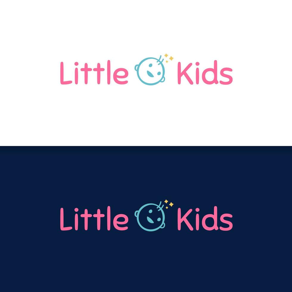Simple baby kids logo vector