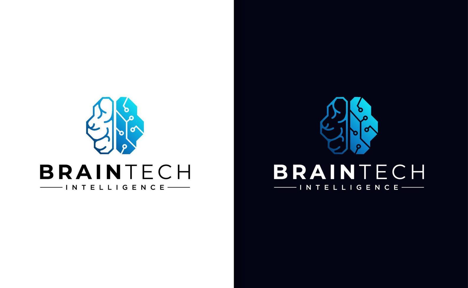 logotipo de tecnología cerebral vector