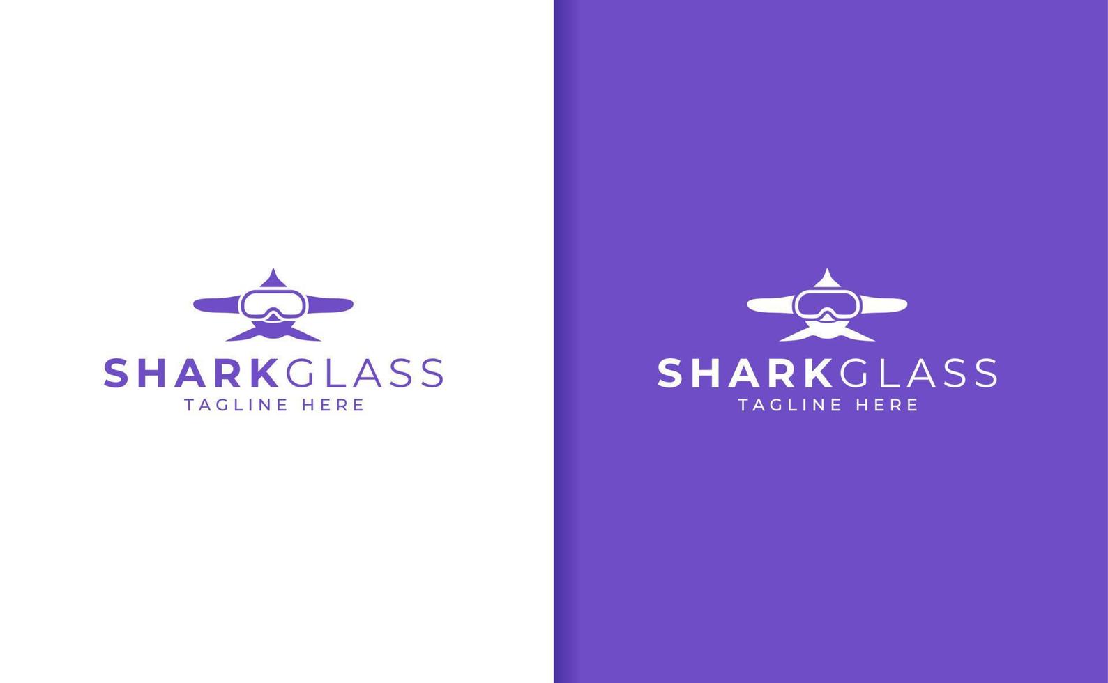 Hammerhead shark with glasses logo vector