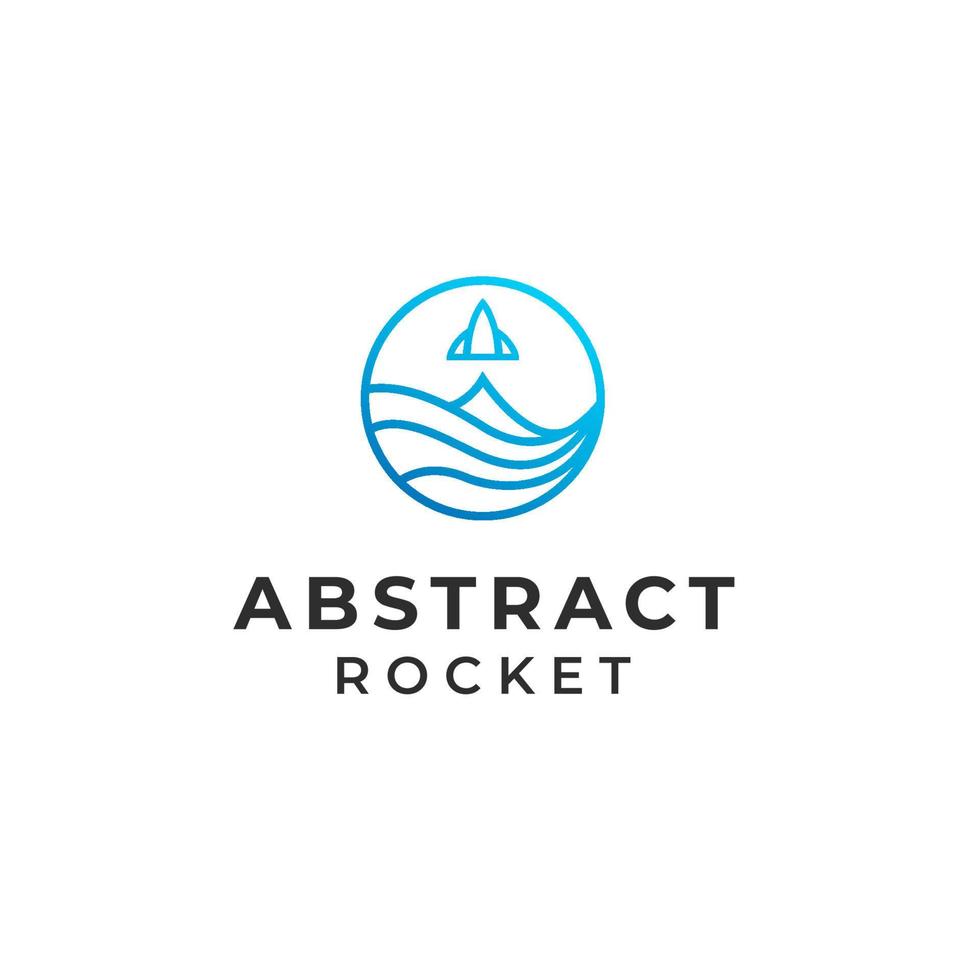 Abstract monoline rocket logo vector