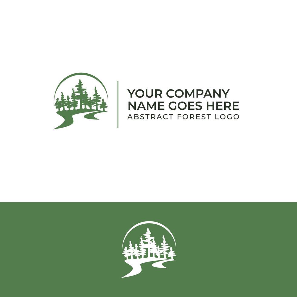 Abstract green forest logo vector