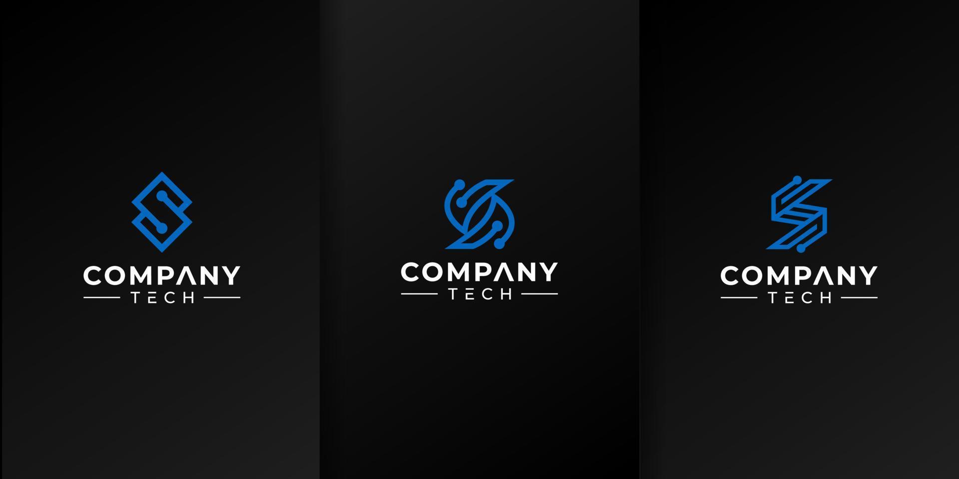 Abstract letter S tech logo vector