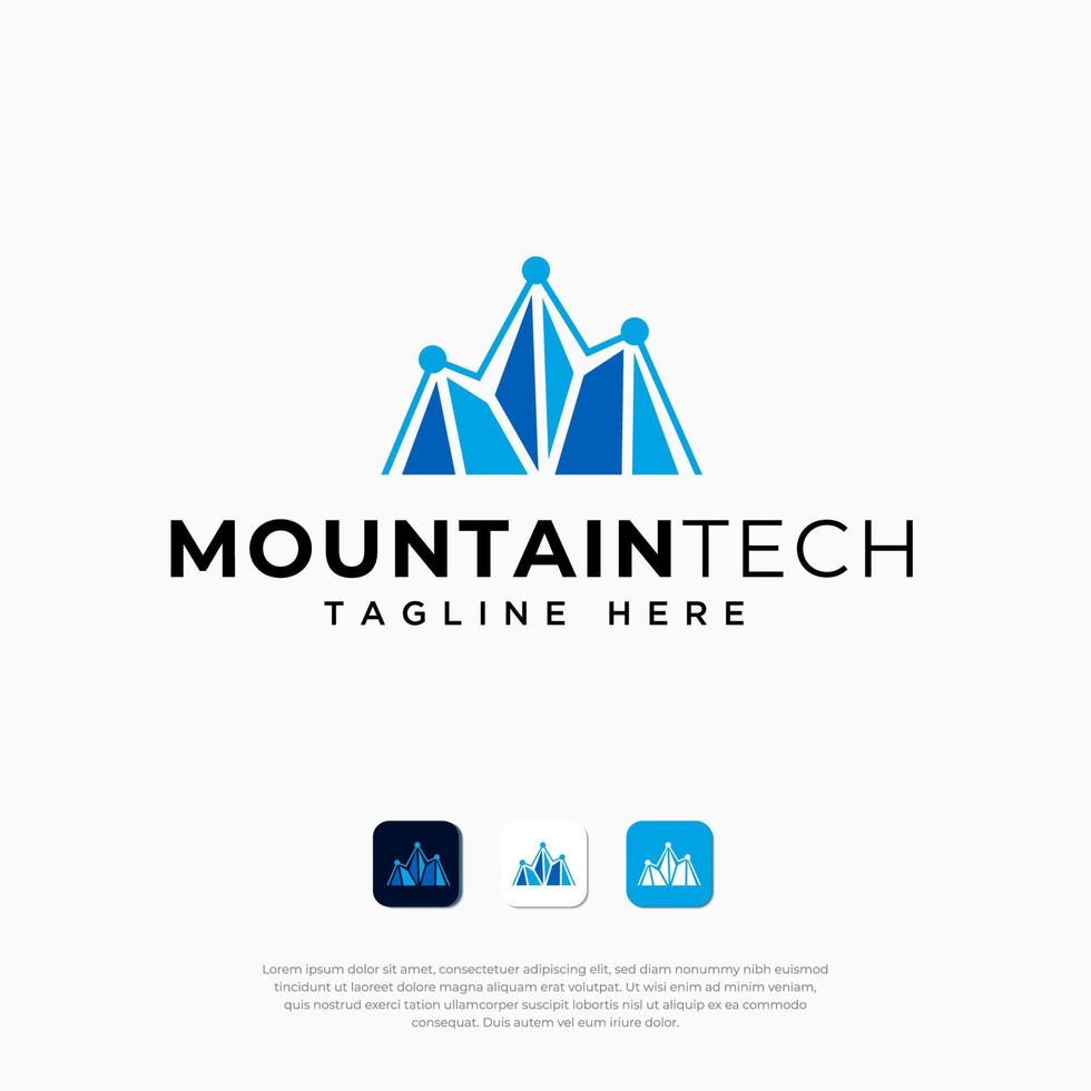 Mountain technology logo vector