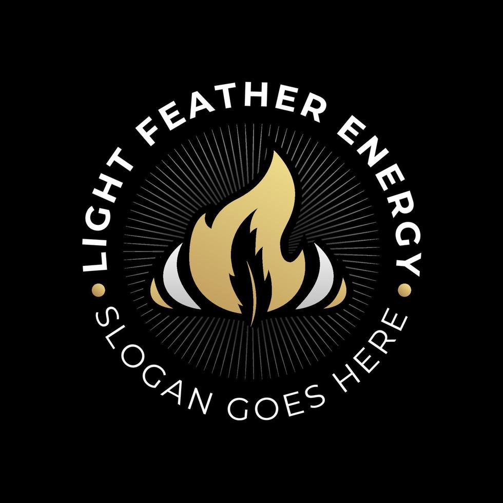 Feather light logo vector