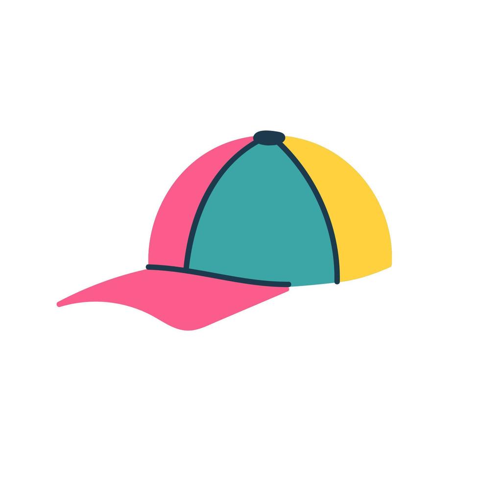 A doodle style cap, an isolated vector element of clothing in a trendy style