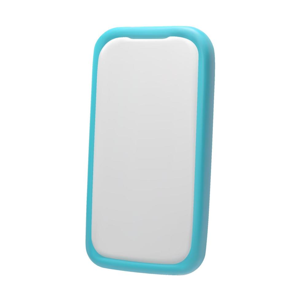 3d vector mobile phone on a white isolated background in a trendy style. Realistic phone icon