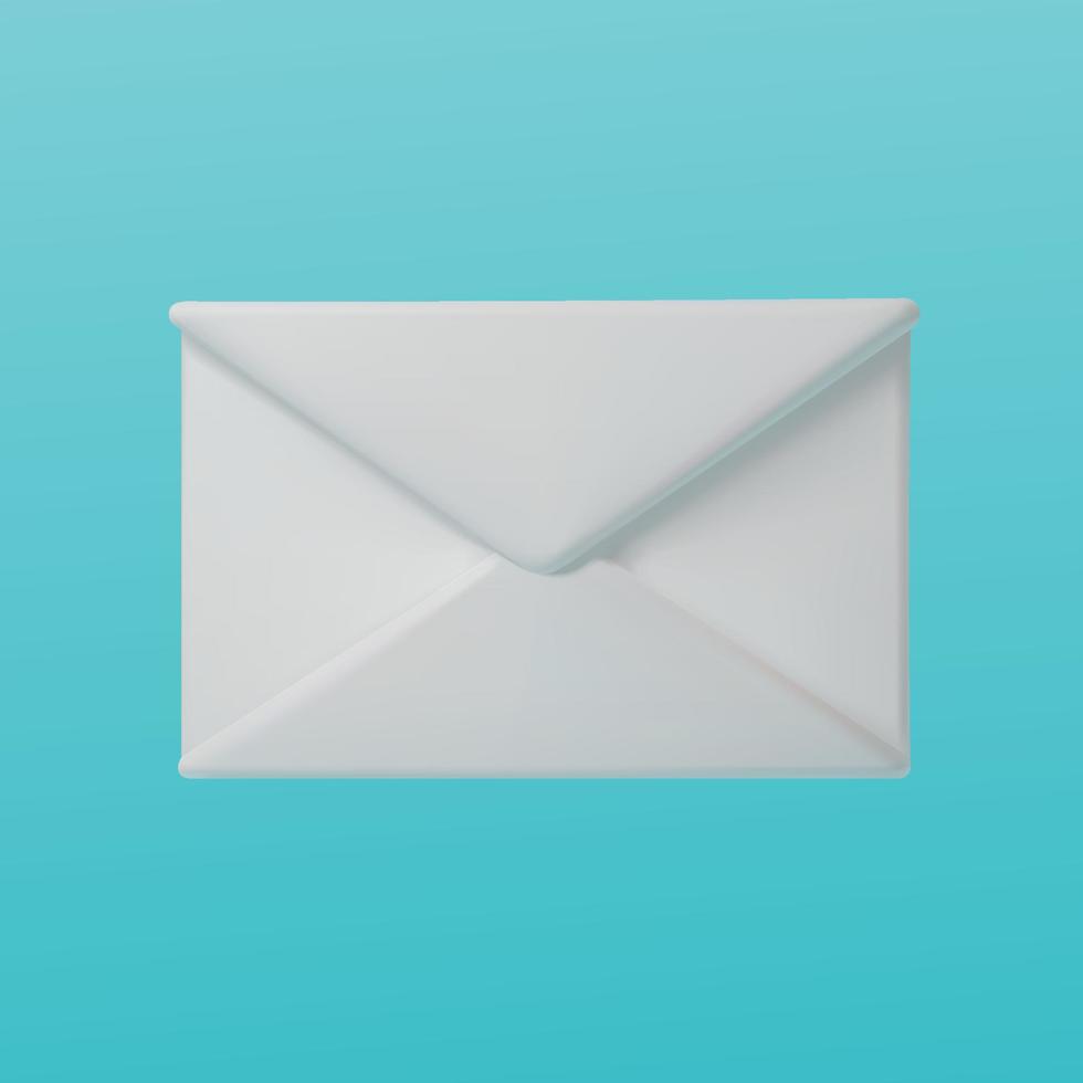 A paper envelope in 3D style. Vector illustration in a realistic trendy design. The concept of email