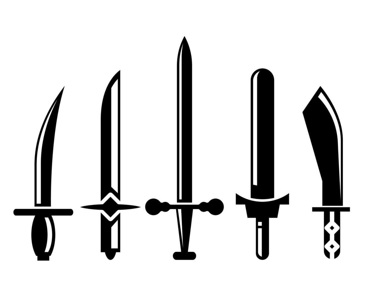 iconos de espadas de caballero vector