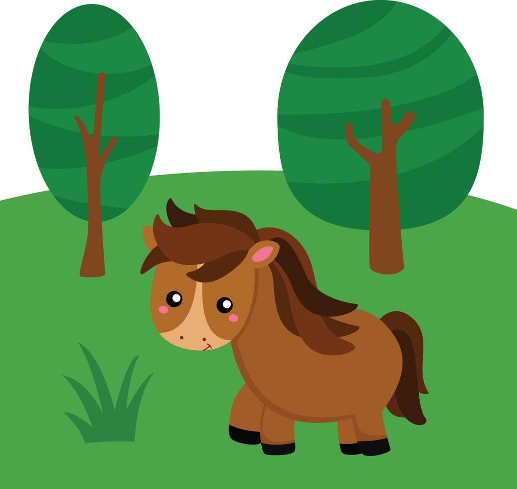 Horse in a field vector