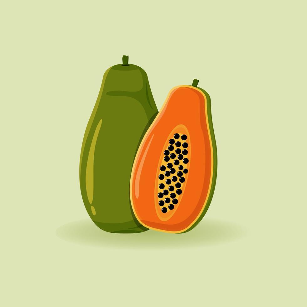 arte de vector de dibujos animados de fruta de papaya