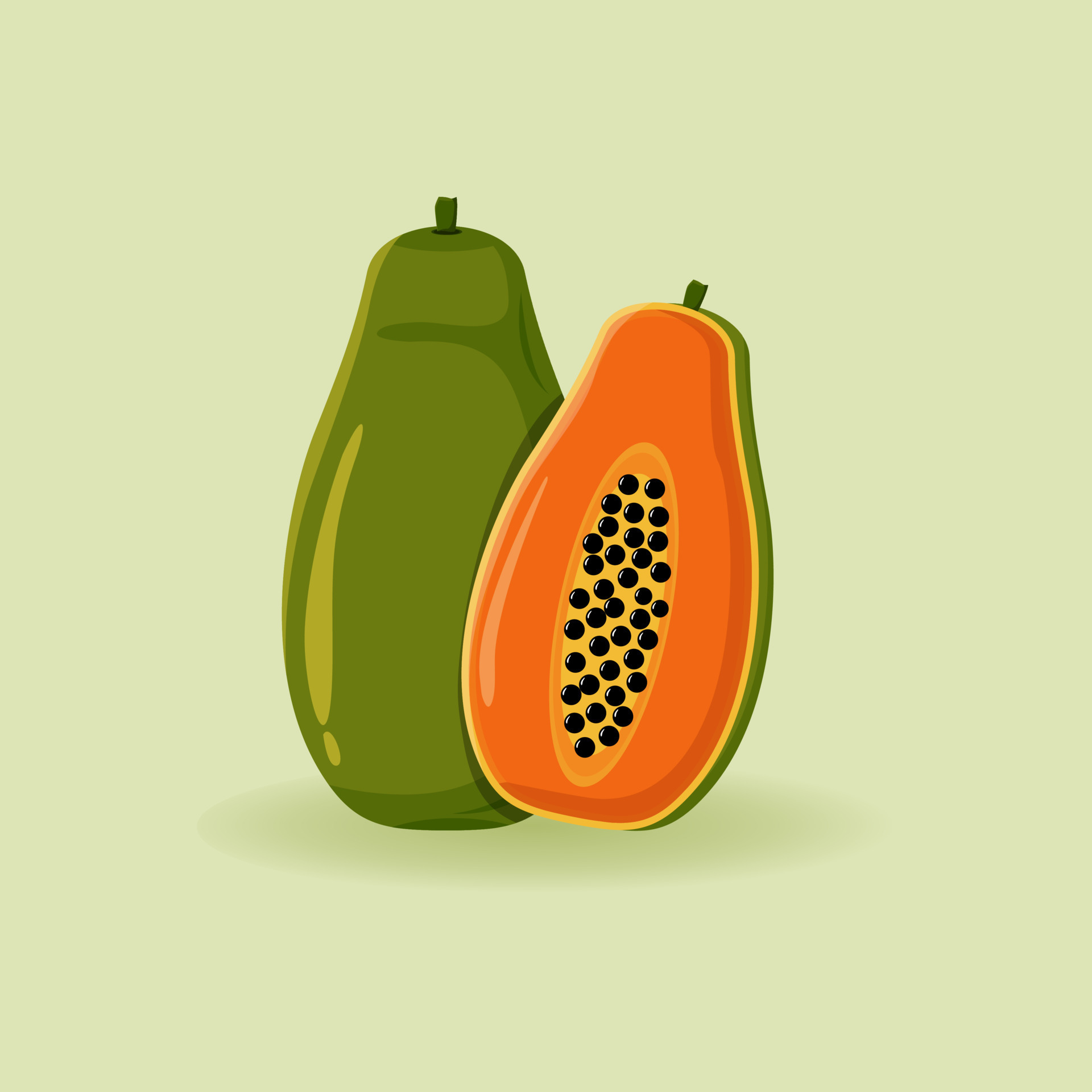 arte de vector de dibujos animados de fruta de papaya 7511430 Vector en