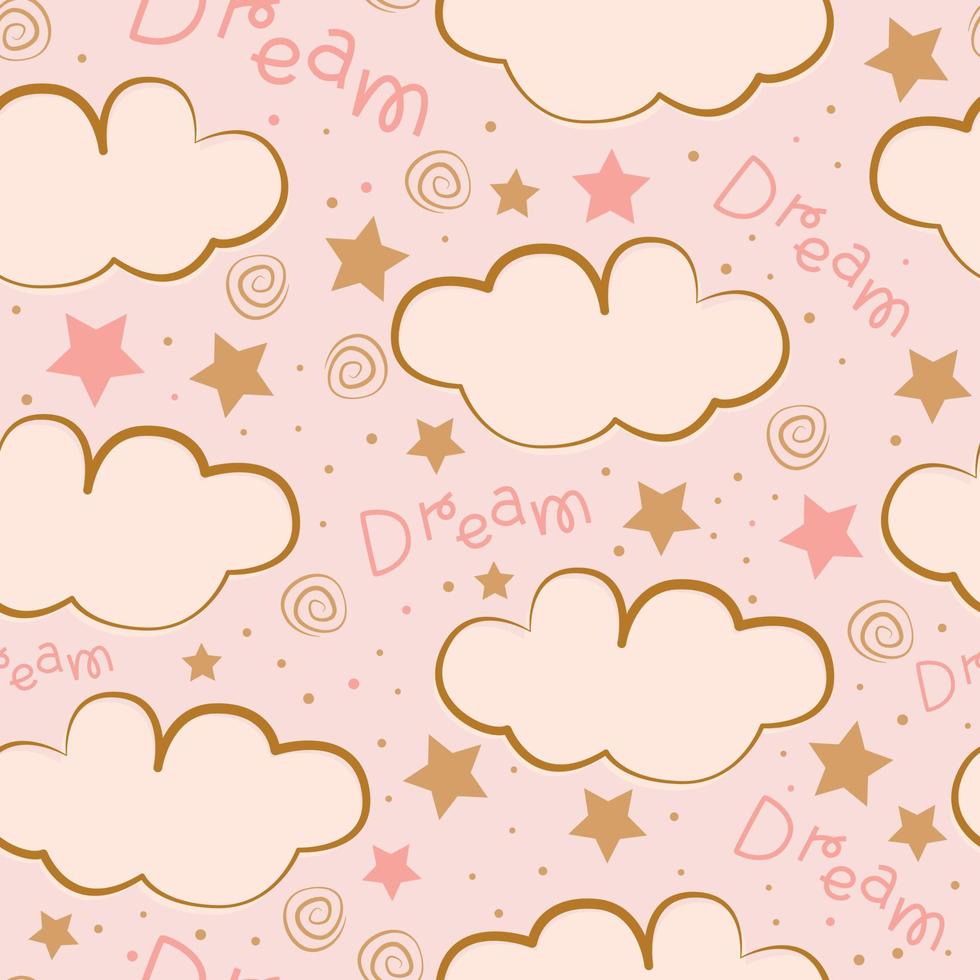 Stars repeat pattern design. Hand-drawn background. Holidays pattern for wrapping paper or fabric vector