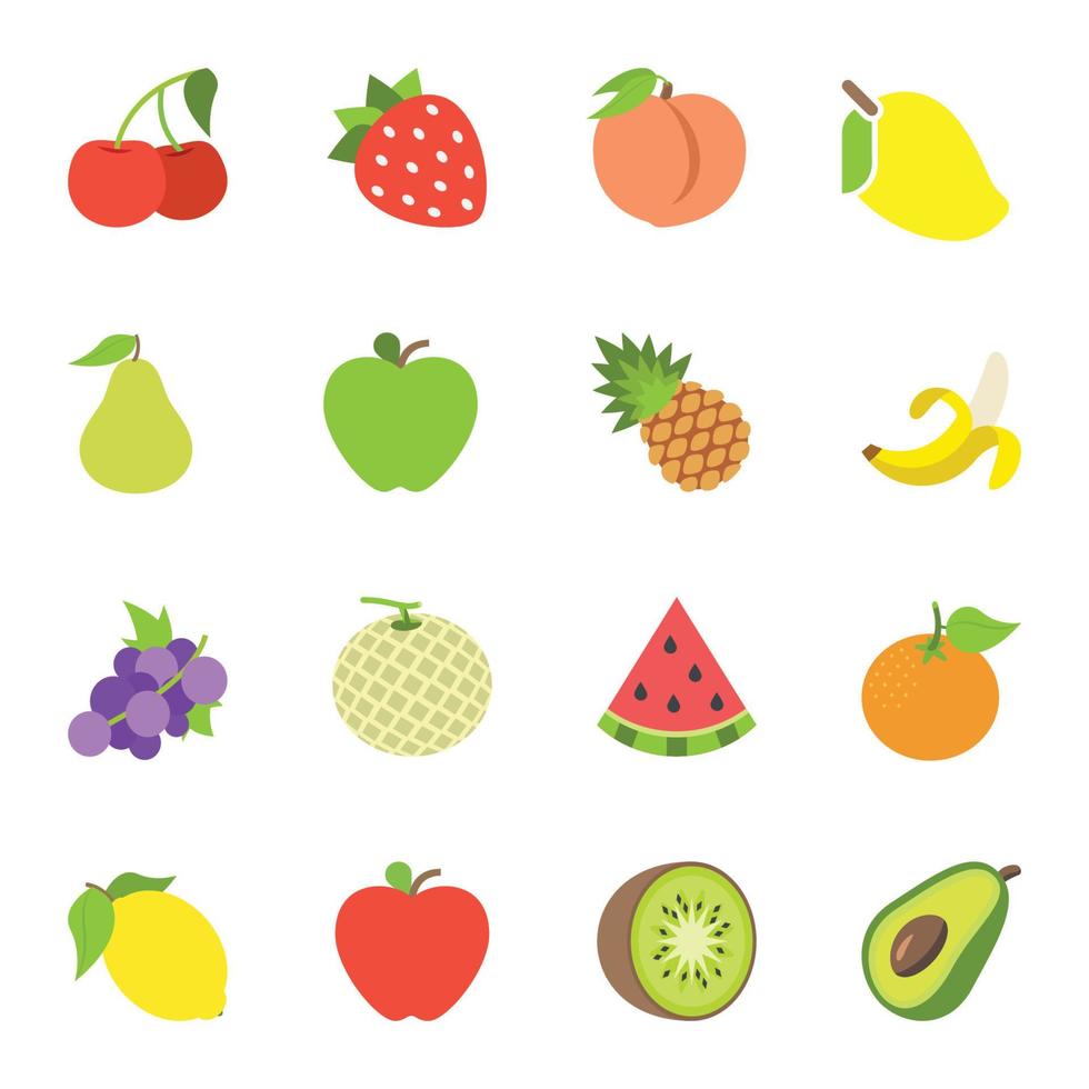 conjunto de iconos de frutas vector