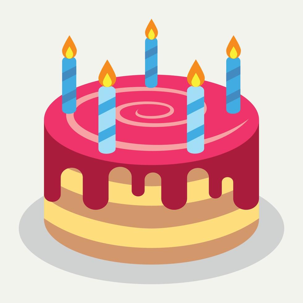 birthday cake with candles vector