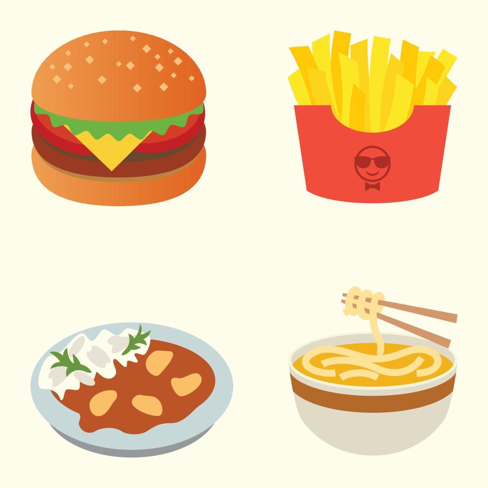 fast food set vector