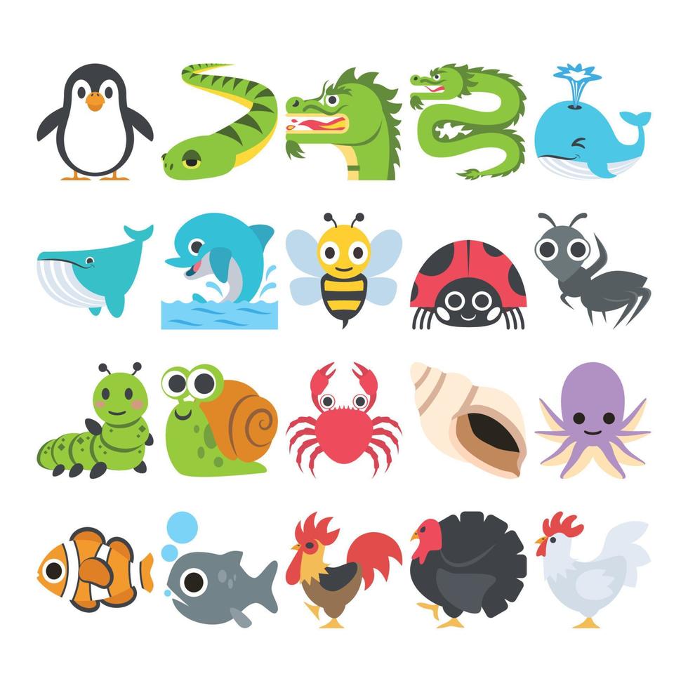 set of animals vector
