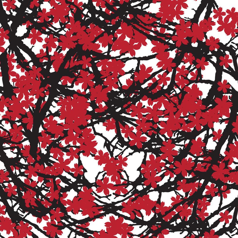 fondo floral abstracto rojo y negro vector