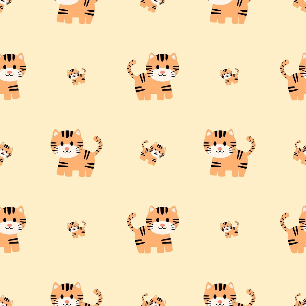 Seamless pattern of tigers for decorated as background, fabric, clothes, etc. vector