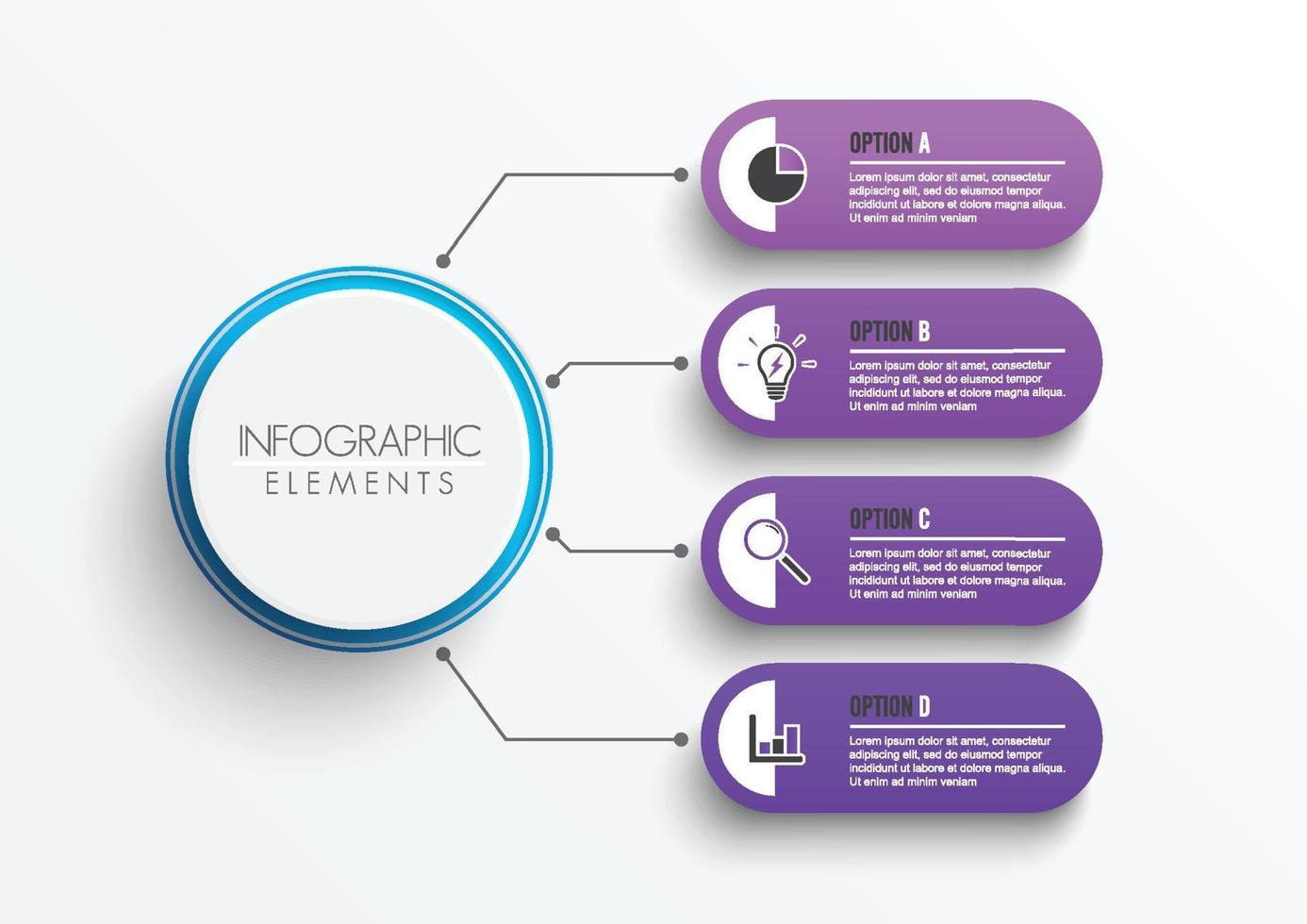 Abstract elements of graph infographic template with label. Business concept with 4 options. For content, diagram, flowchart, steps, parts, timeline infographics, workflow layout, chart. vector