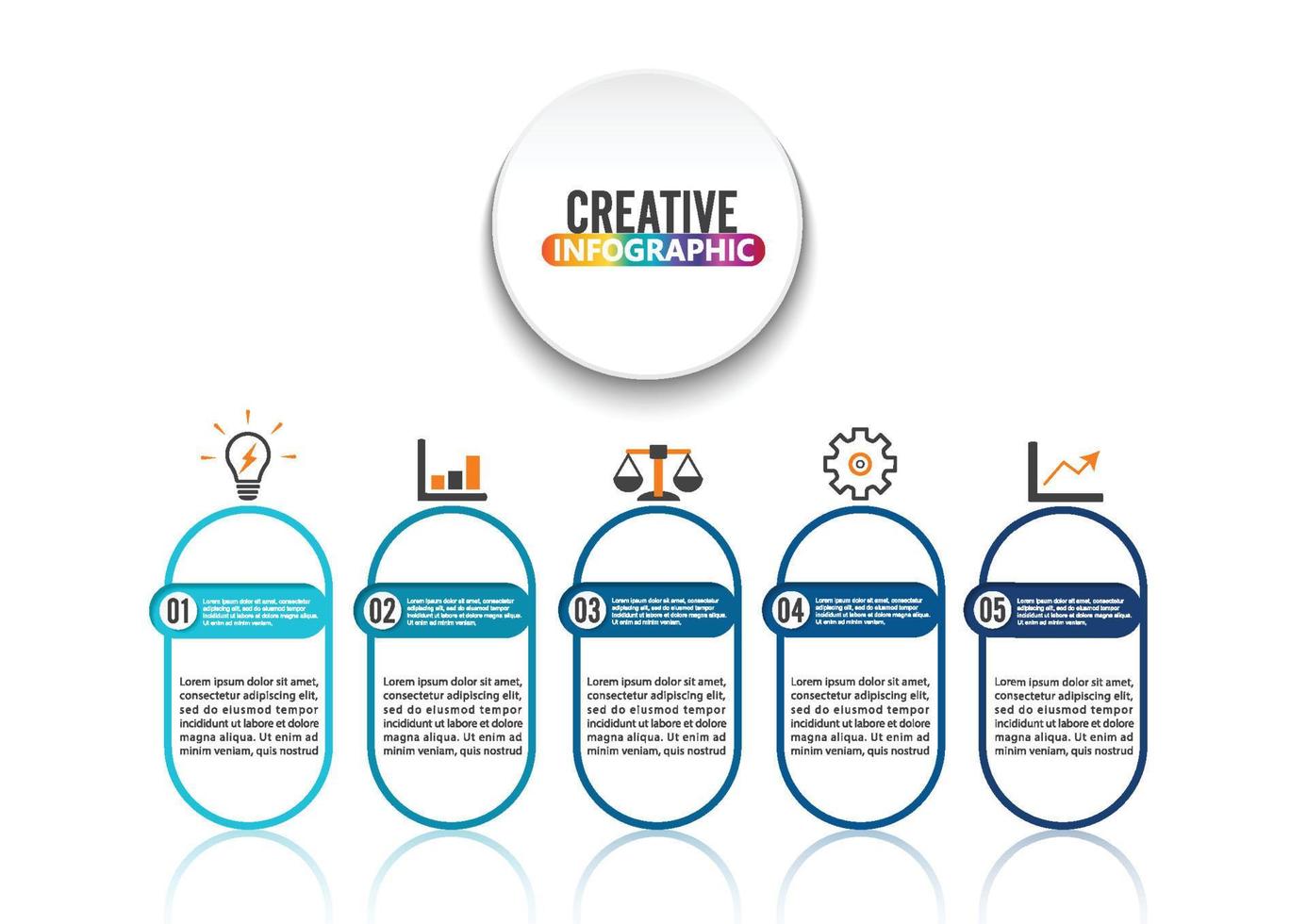 Abstract infographics number options template. Vector illustration. Can be used for workflow layout, diagram, business step options, banner, web design. Stroke icons.