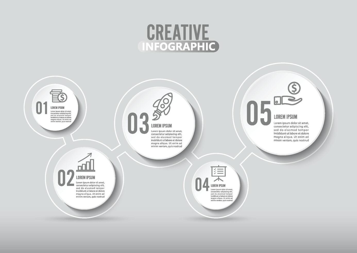 Infographics design vector and marketing icons can be used for workflow layout, diagram, annual report, web design. Business concept with 5 options, steps or processes.