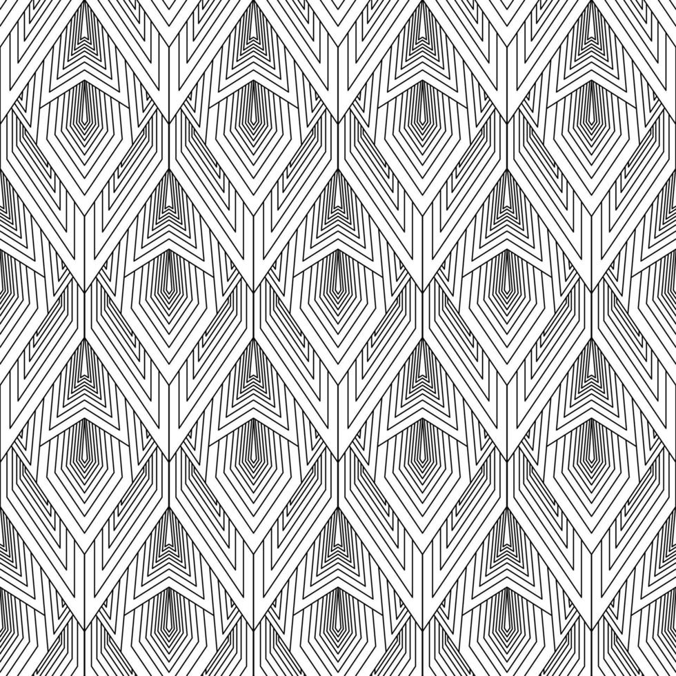 Black and White Geometric Vector Seamless Pattern