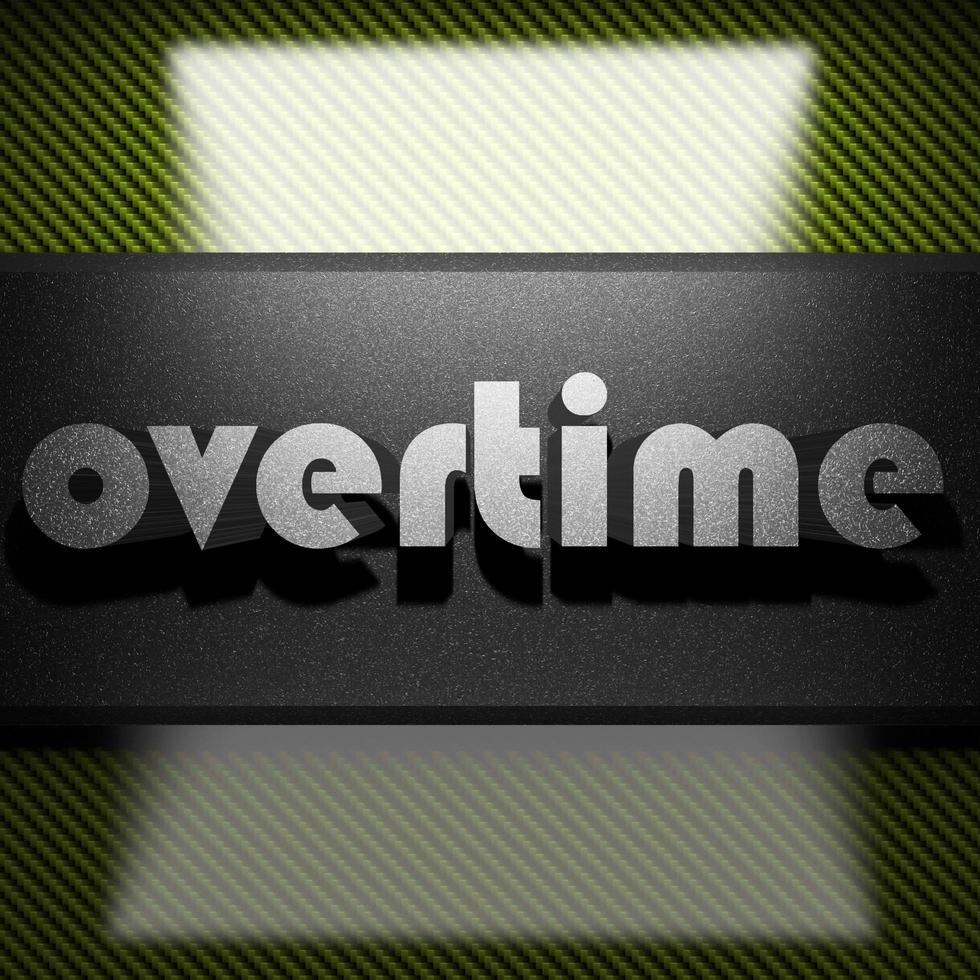 overtime word of iron on carbon photo