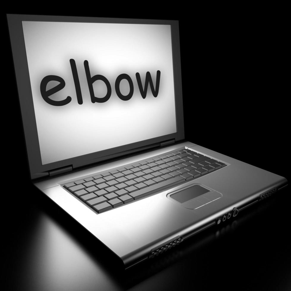 elbow word on laptop photo