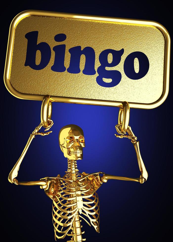 bingo word and golden skeleton photo