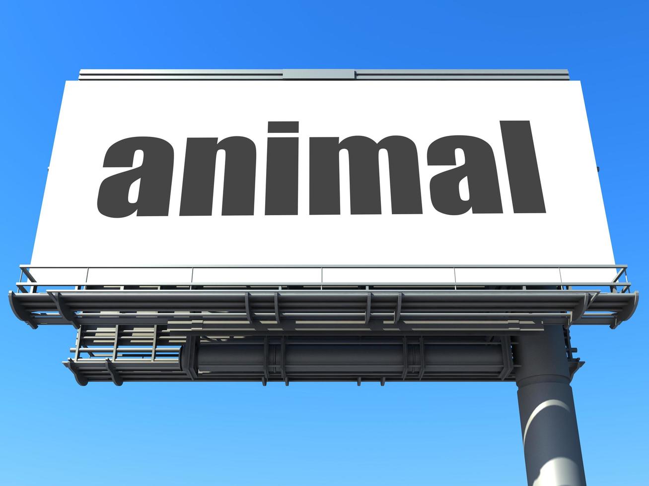 animal word on billboard photo