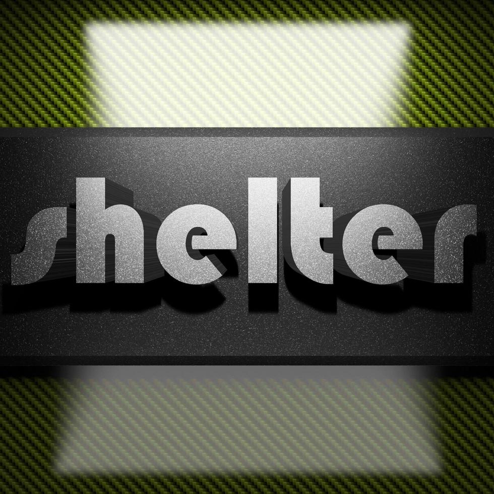 shelter word of iron on carbon photo