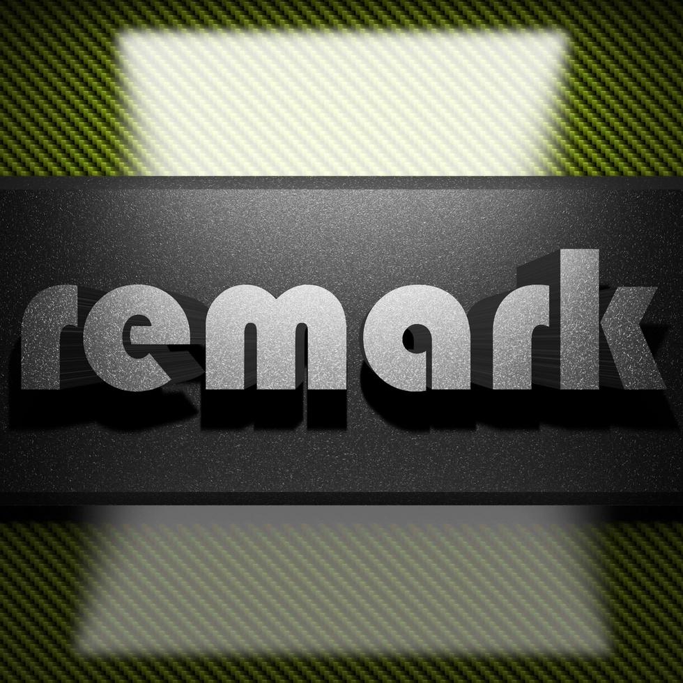 remark word of iron on carbon photo