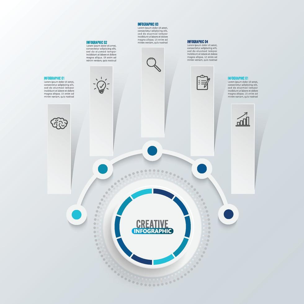 Vector infographic template with 3D paper label, integrated circles. Business concept with options. For content, diagram, flowchart, steps, parts, timeline infographics, workflow layout, chart