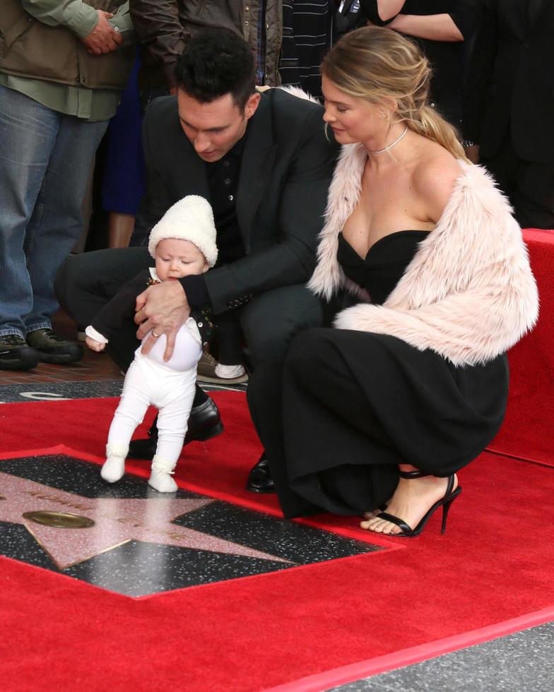 LOS ANGELES  FEB 10, Adam Levine, Dusty Roee Levine, Behati Prinsloo at the Adam Levine Hollywood Walk of Fame Star Ceremony at Musicians Institute on February 10, 2017 in Los Angeles, CA photo